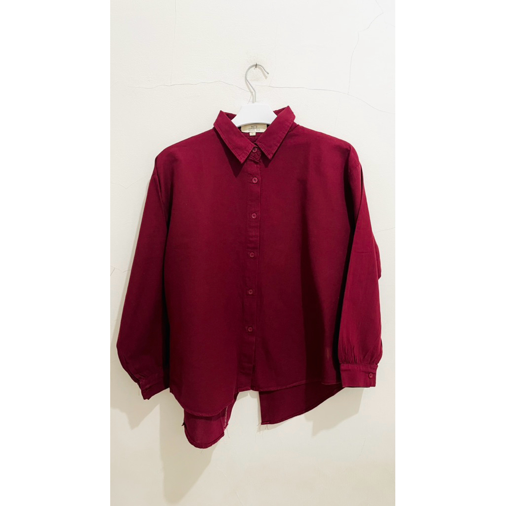 PL Kemeja Linen Maroon