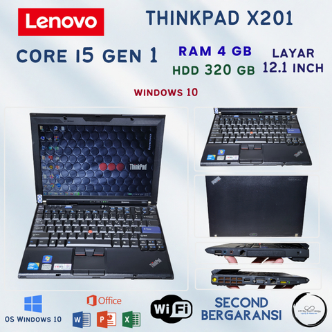 Lenovo ThinkPad X Series Core i5 RAM 4GB HDD 320GB 12.5 Inch Laptop Bekas