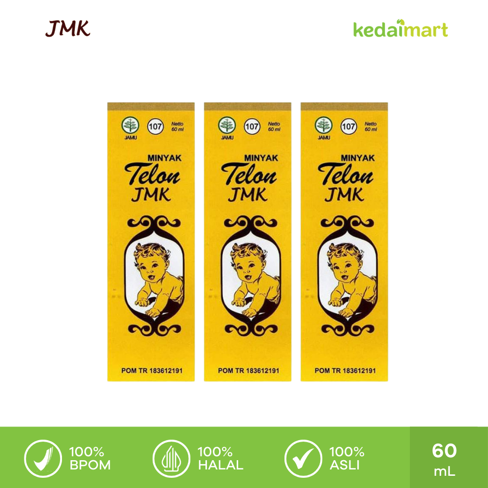 Minyak Telon | Minyak Telon JMK | Minyak Telon Anak Bayi - JMK Minyak Telon Botol 60 mL X 3