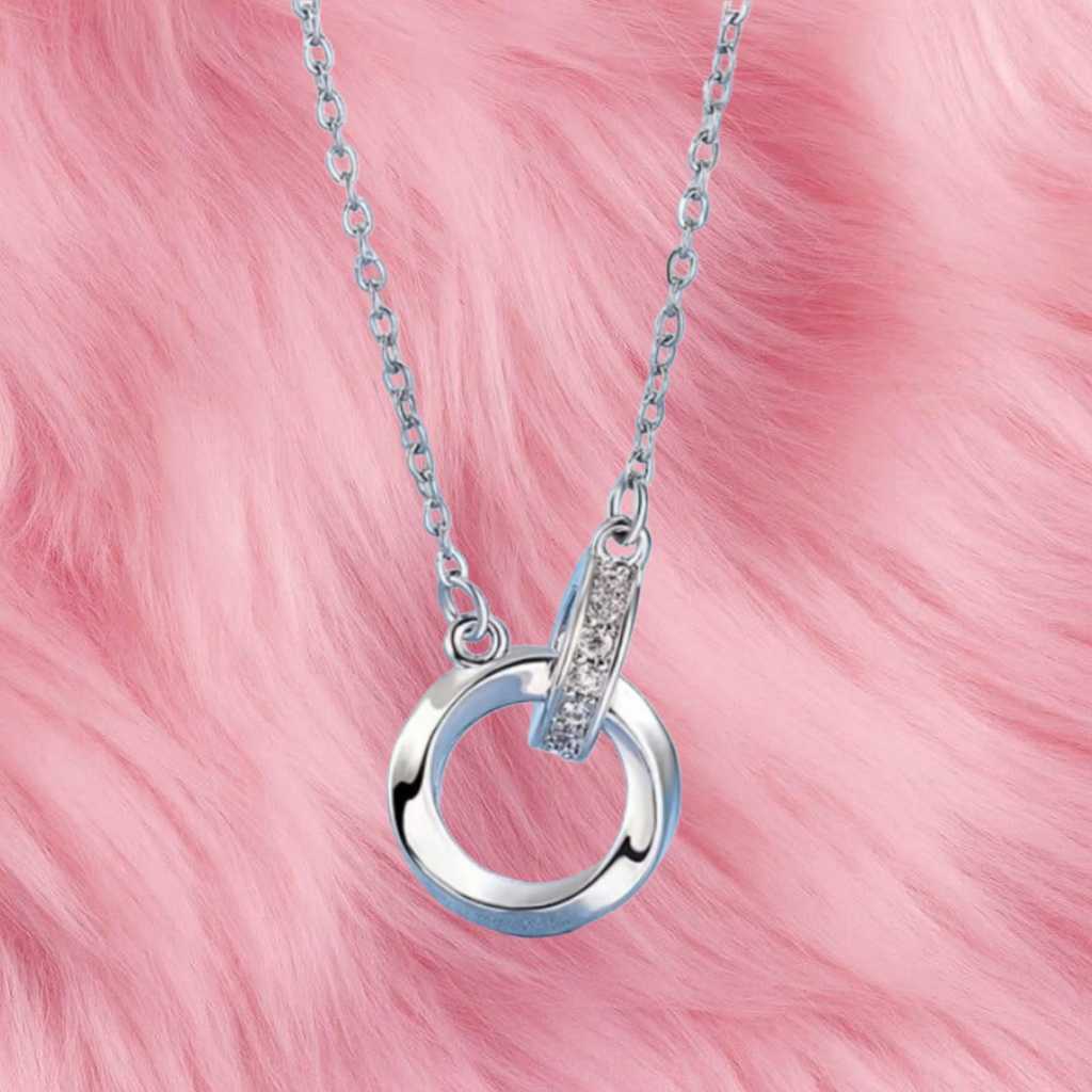 Kalung Perak Double Liontin Cinta - Design Unik dan Bagus, berbahan dasar Perak.