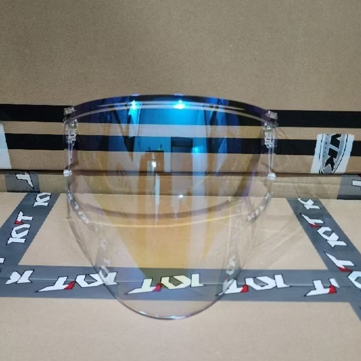 VISOR KYT NFJ FLAT PINLOCK CLEAR IRIDIUM BLUE