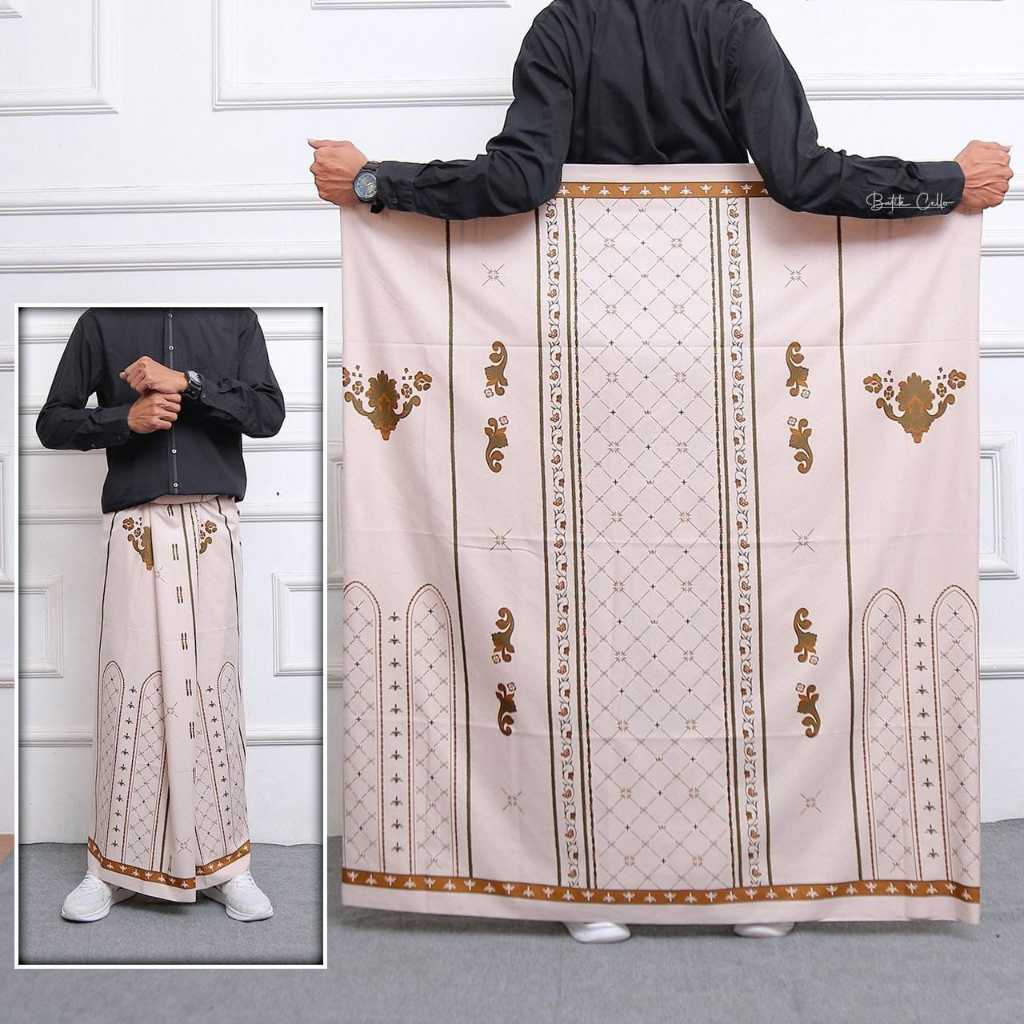 Sarung Batik Motif Mahkota Dewasa Hitam Navy Coklat Susu