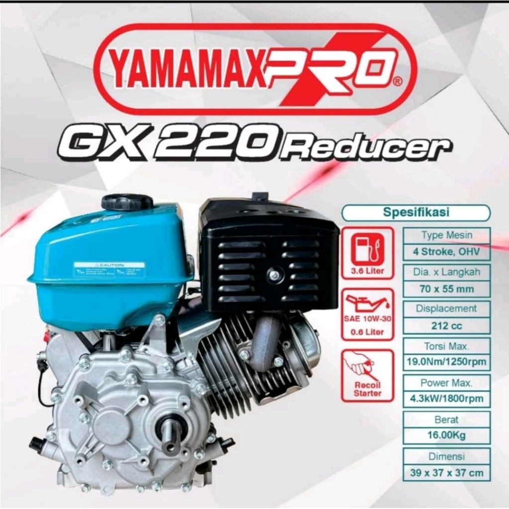 mesin penggerak putaran lambat GX 220 reducer