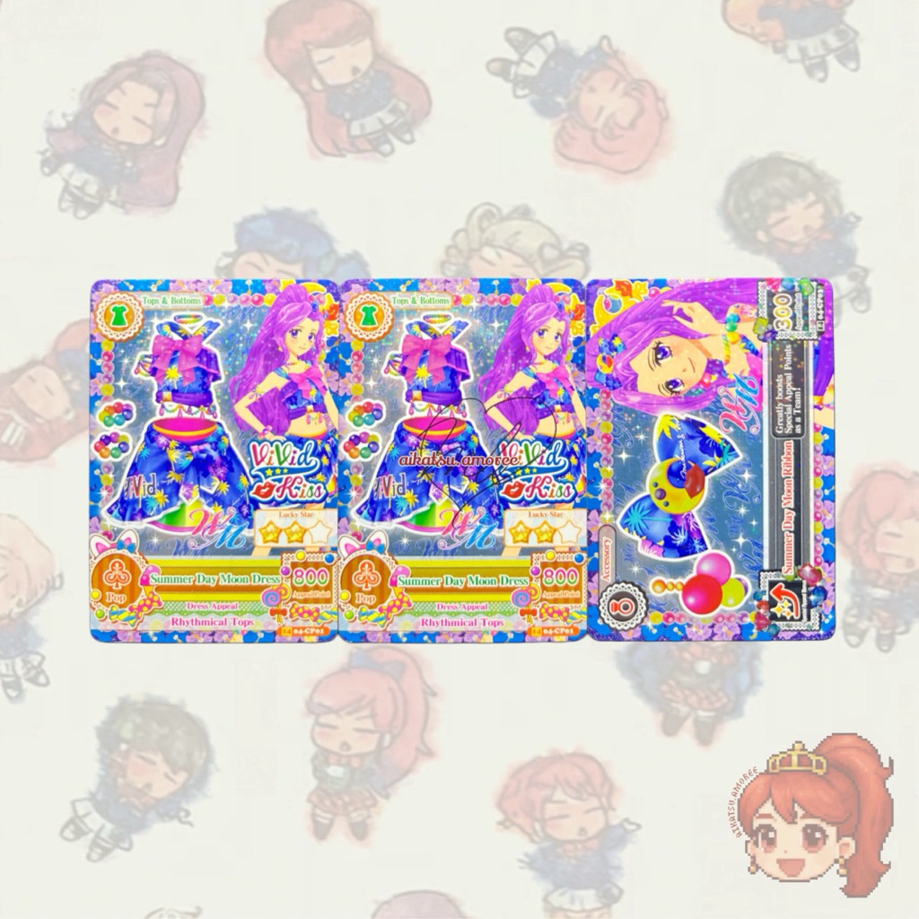 Aikatsu CP WM Unit Summer Day Moon Set With Mizuki Kanzaki  Sign