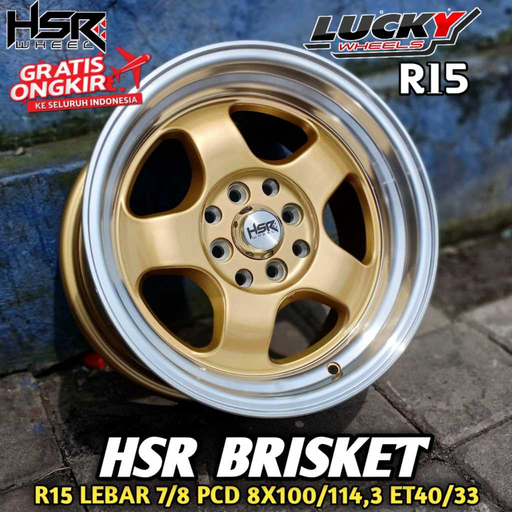 Velg mobil r15 model celong cocok untuk brio jazz agya dll velg celong r15 merk HSR BRISKET ring 15
