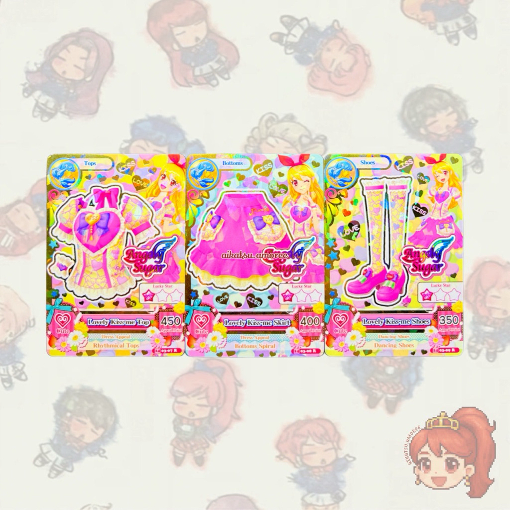 Aikatsu Zodiac Pisces Rare Card Angely Sugar Lovely Kiss-me Set Ichigo Hoshimiya
