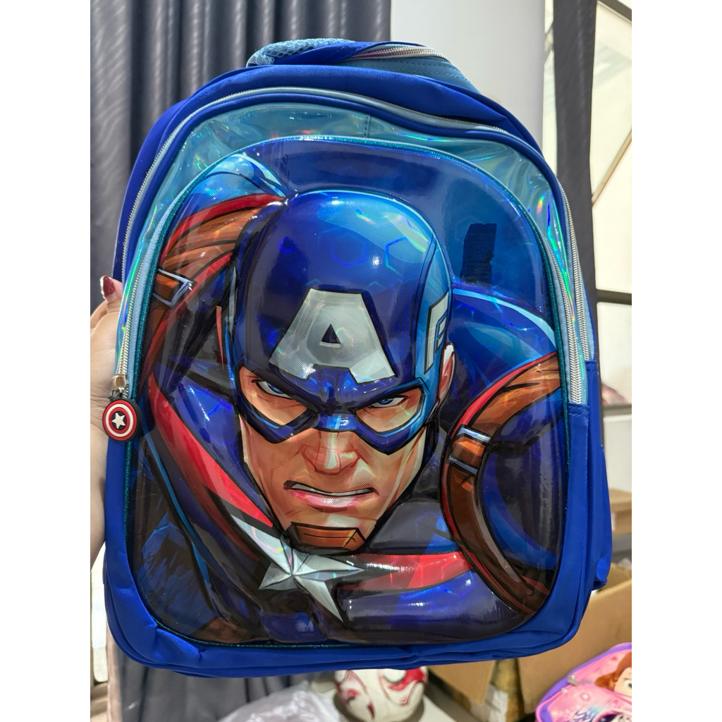 TAS SEKOLAH ANAK COWOK SD CAPTAIN AMERICA IMPORT