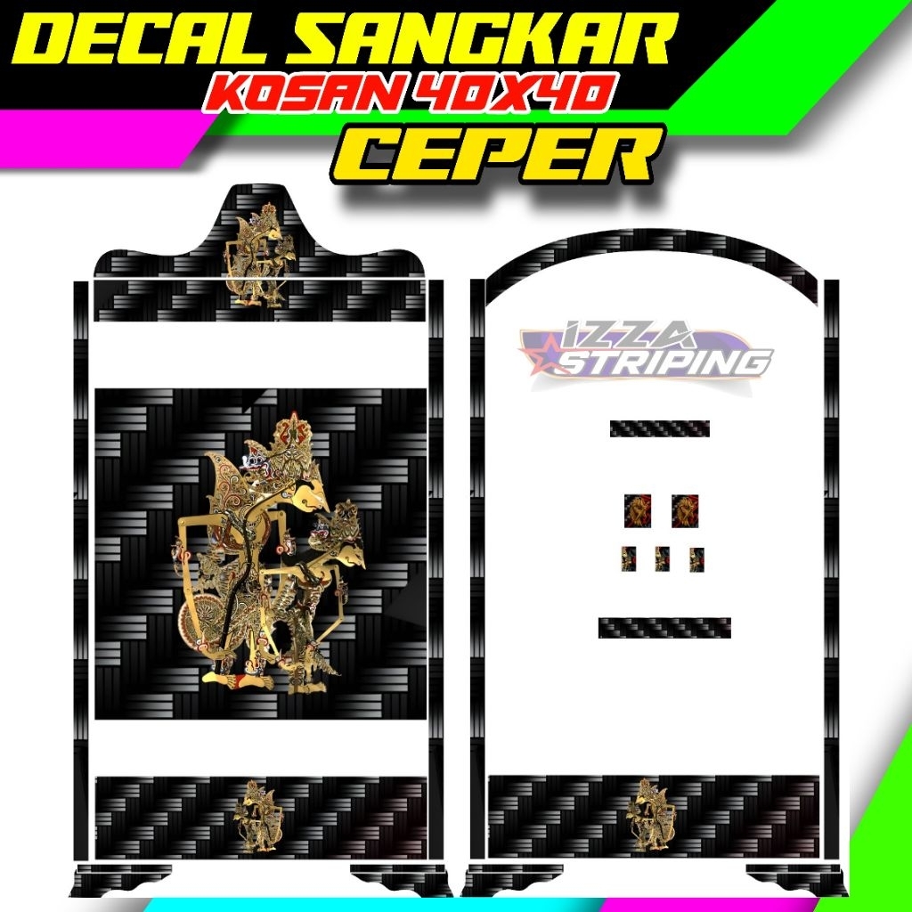 STIKER DECAL SANGKAR KOSAN CEPER UKURAN 40X40
