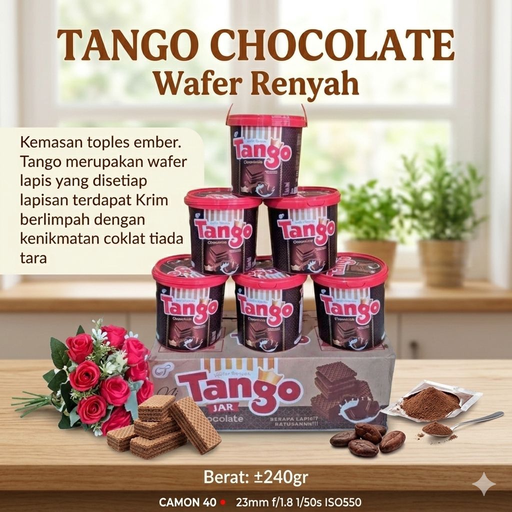Wafer Tango Cokelat Kemasan Ember