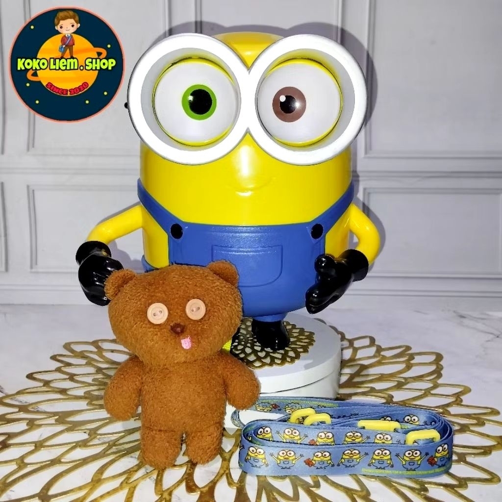 Popcorn Bucket || Tempat Popcorn Snack Figure BOB MINION TIM BEAR (Elektrik Sound ON) ORIGINAL ILLUM