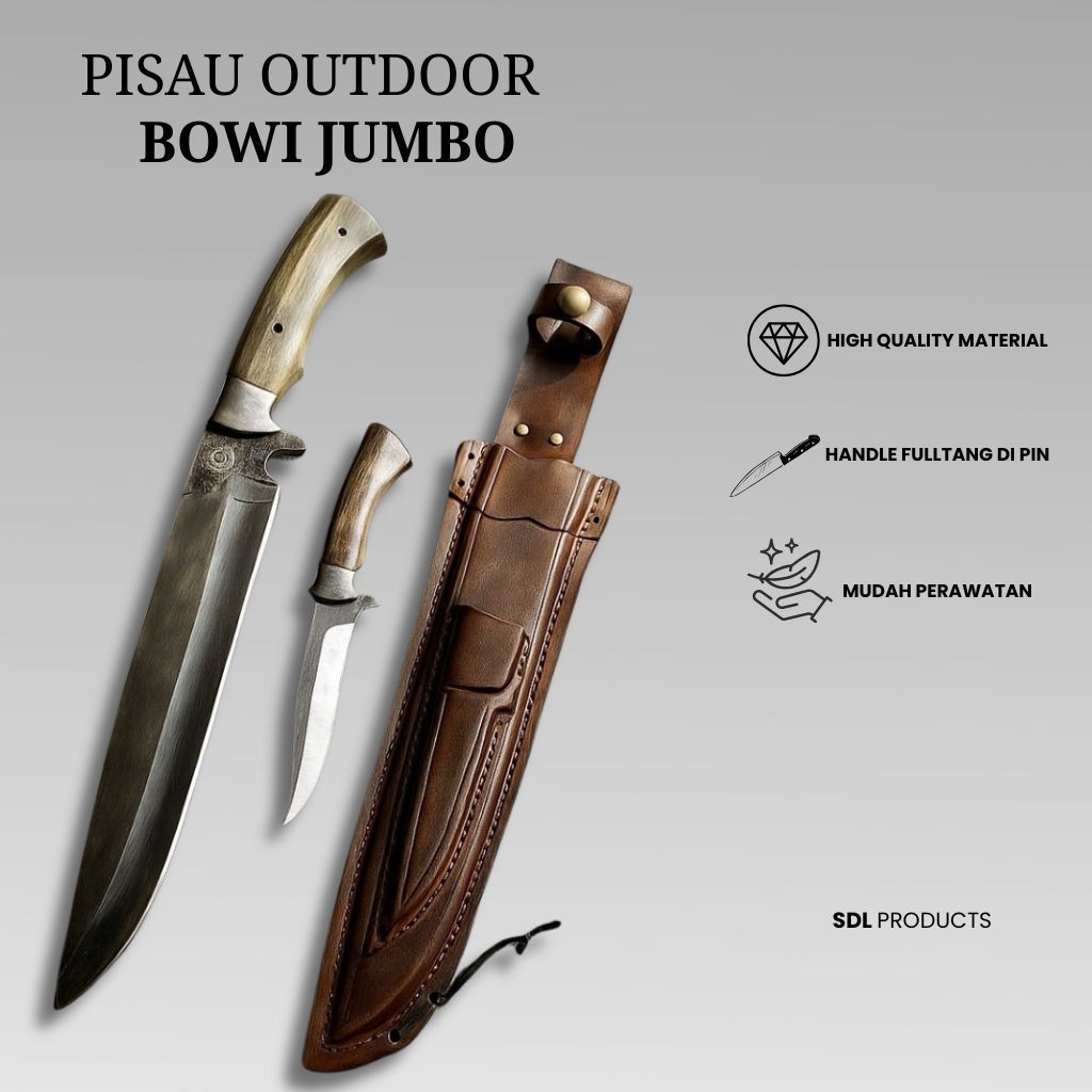 paket pisau survival bushcraft bowie jumbo