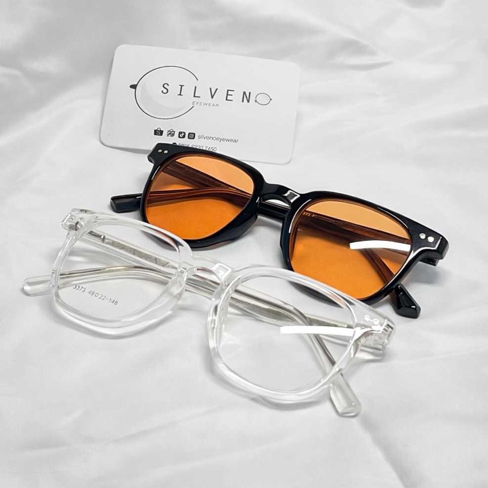 Silveno Eyewear - Kacamata Frame Bening Pria Wanita Frame Tebal Kotak Plastik Fashion Laki Laki Pere