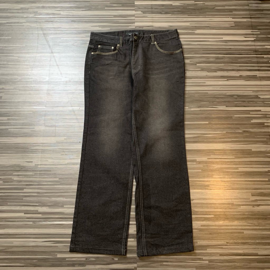 celana panjang denim pants black washed stretch Bang bang second original