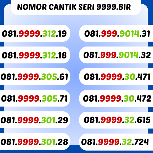 NOMER CANTIK XL SERI 9999.