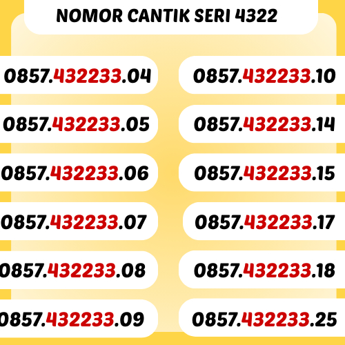 NOMOR CANTIK INDOSAT SERI 432233