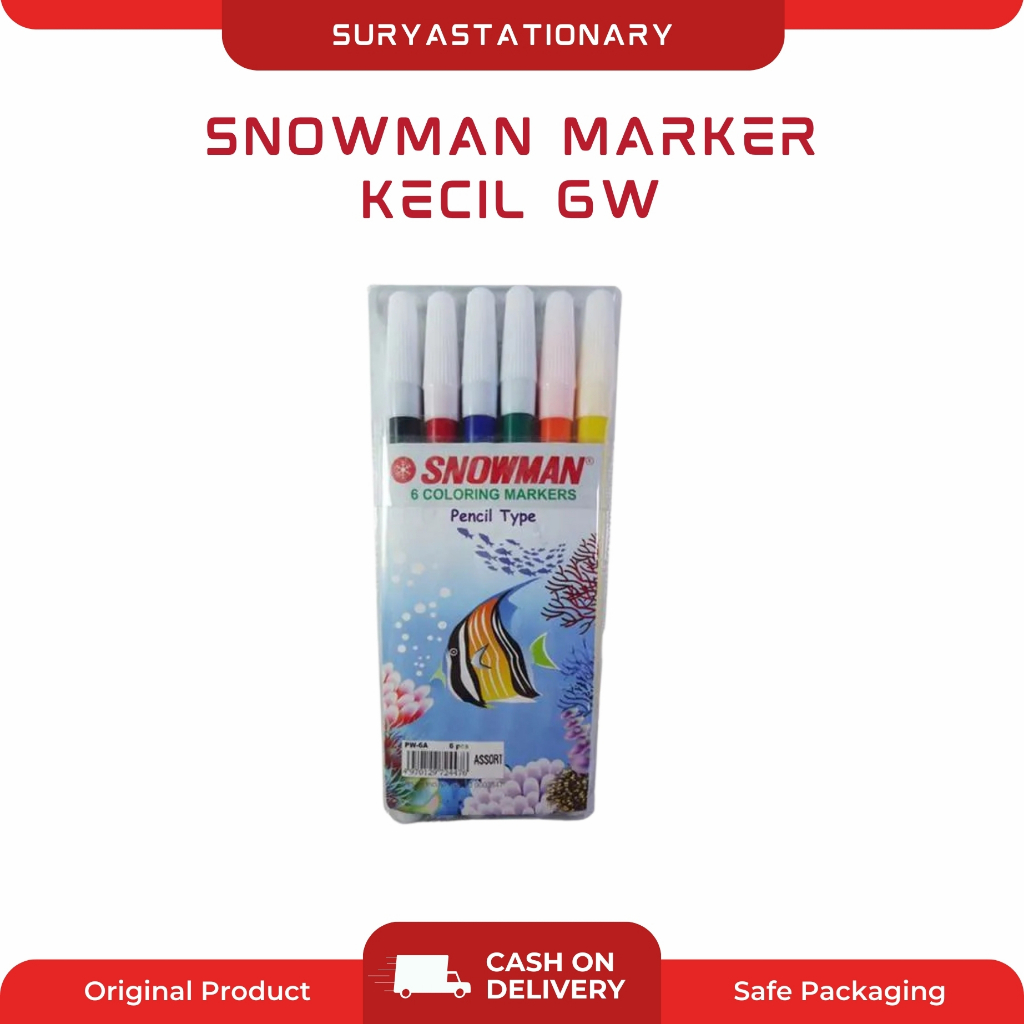 SNOWMAN MARKER KECIL 6W (SET) / MARKER KECIL 6W / MARKER PW-6A