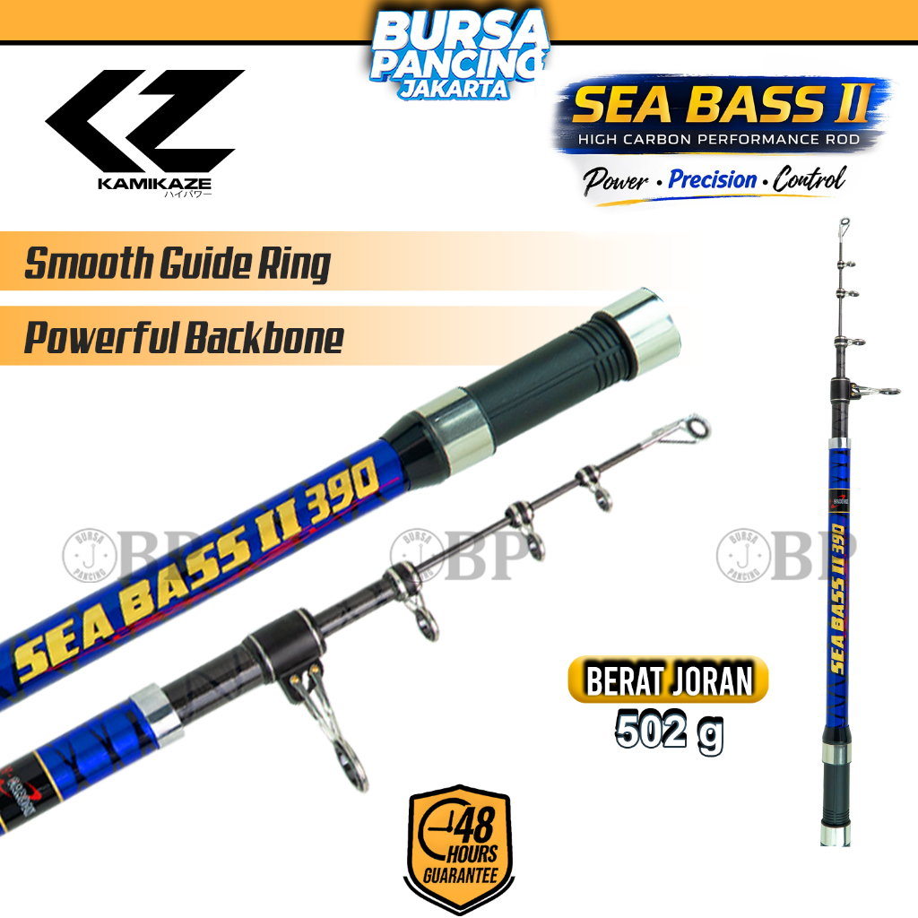 KAMIKAZE Joran Pancing Surf SEA BASS II 390 - 450CM High Carbon Blank Premium Reel Seat