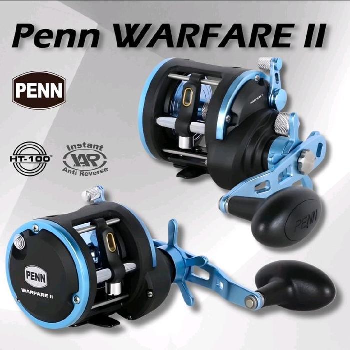Gulungan Senar Pancing Rell Reel Penn Warfare Type II Dus Biru 15 20 Lwlh Reel Overhead Left