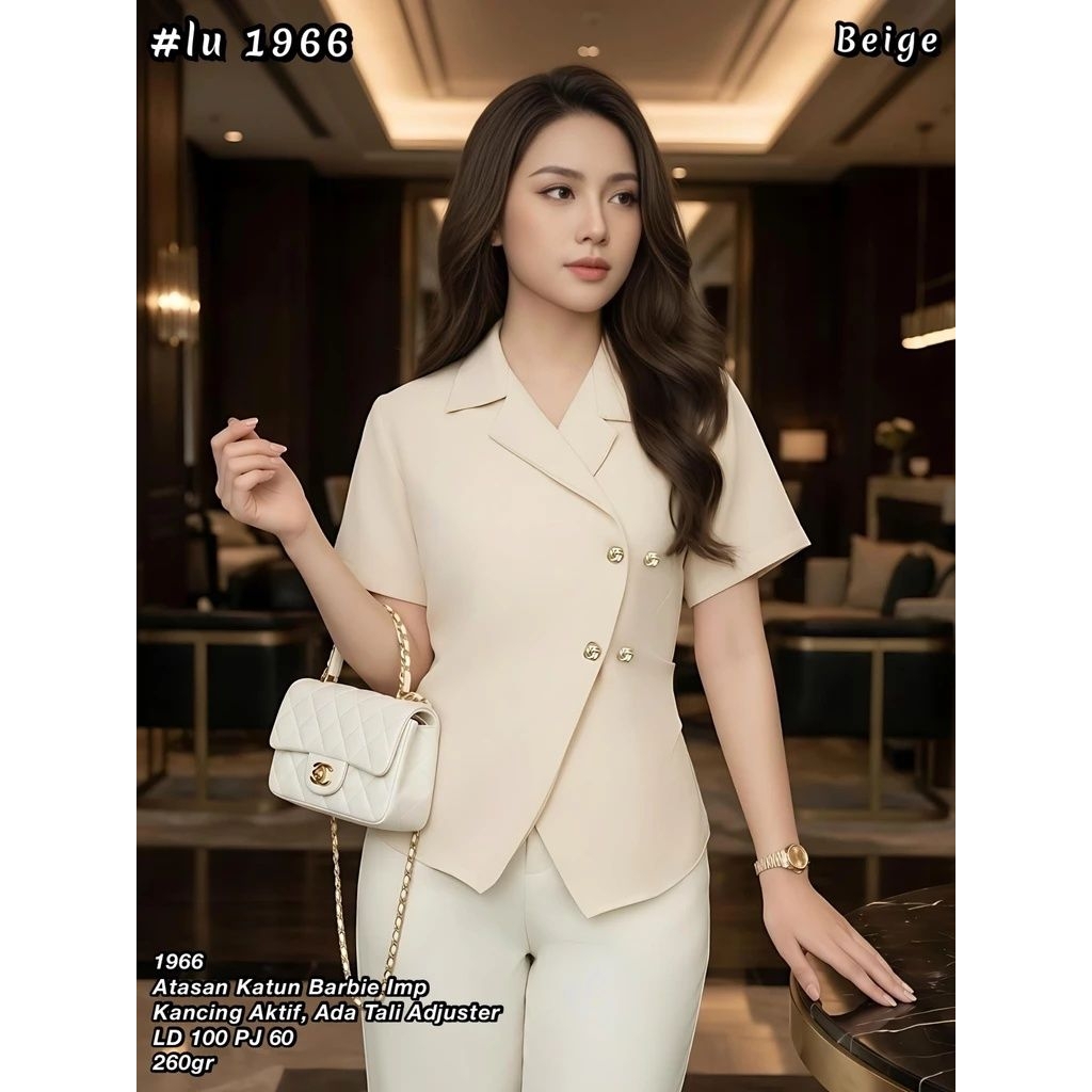 1966 ATASAN KATUN BARBIE IMPORT LD 100CM / BLOUSE KERJA WANITA