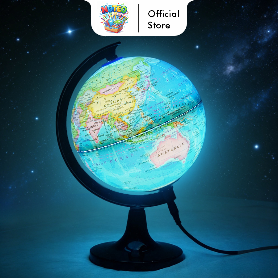 Globe Dunia LED USB 360 Derajat - Lampu Tidur Peta Dunia Edukasi Anak & Pajangan Meja BU-1124