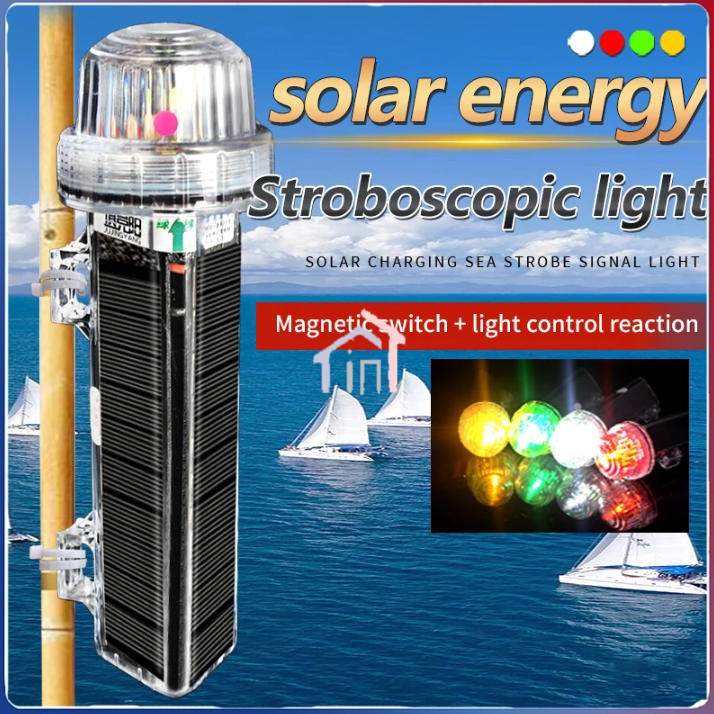 [COD]Laut Lampu Peringatan Malam Tahan Air Lampu Torpedo Bertenaga Surya Lampu Sorot Web Sinyal LED 