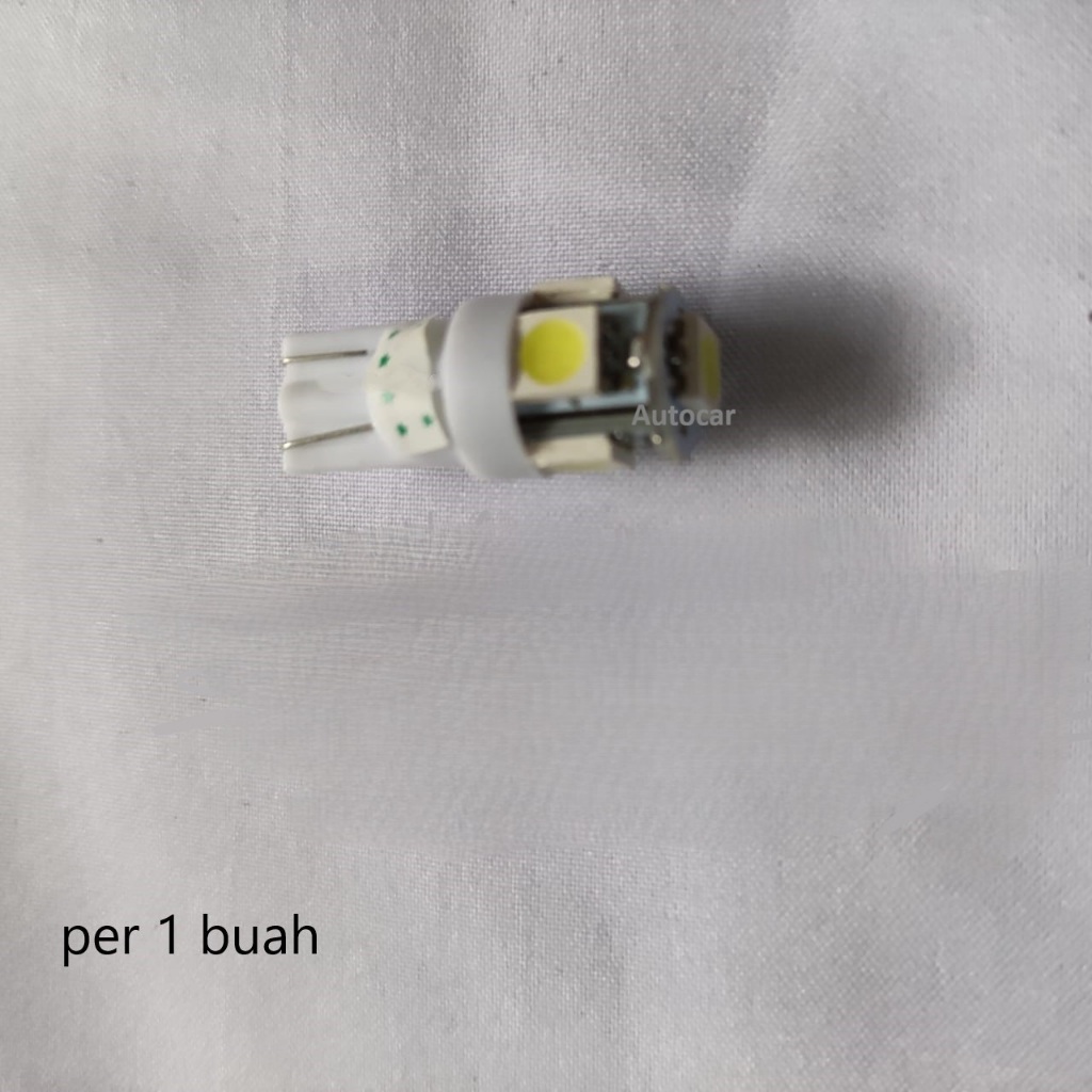 Bohlam tancap T10 / sen colok  5 LED SDM 12volt 1pc