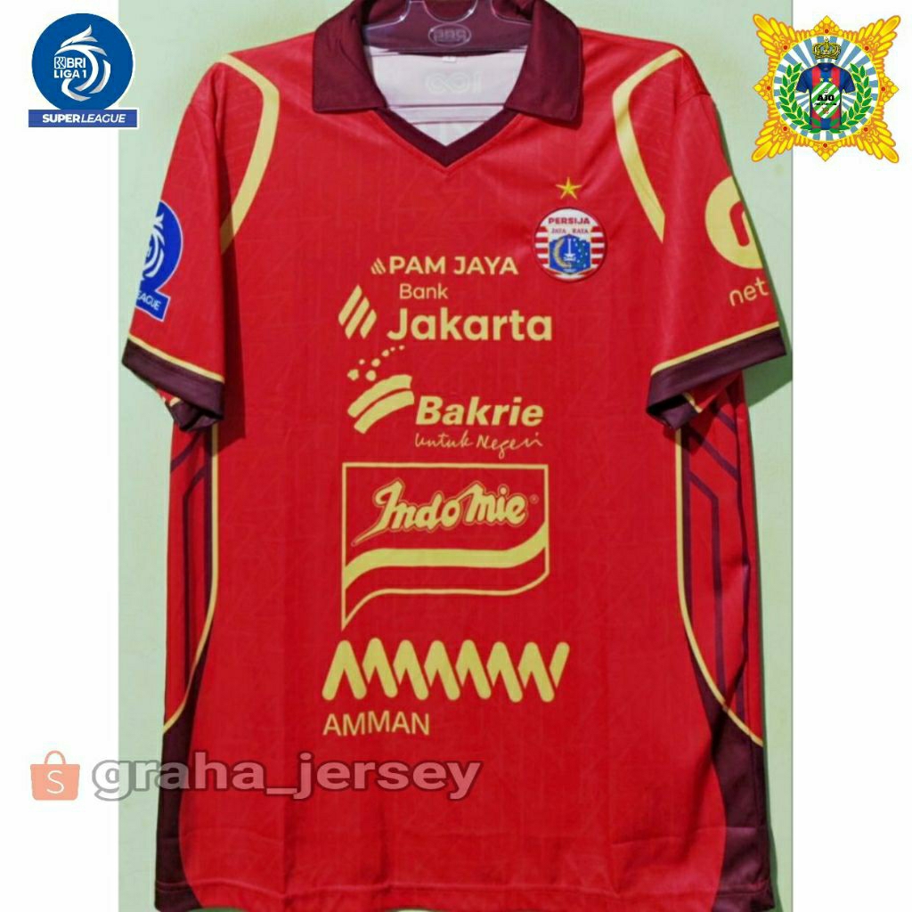 Jersey PERSIJA Jakarta Home 2025 - 2026 BRI Super League Merah Printing Terbaru Lokal