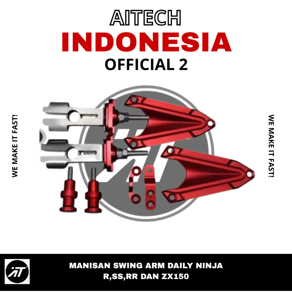 AITECH Manisan Swing Arm Daily Ninja R SS RR ZX150 Set Terpisah Pelindung Rante