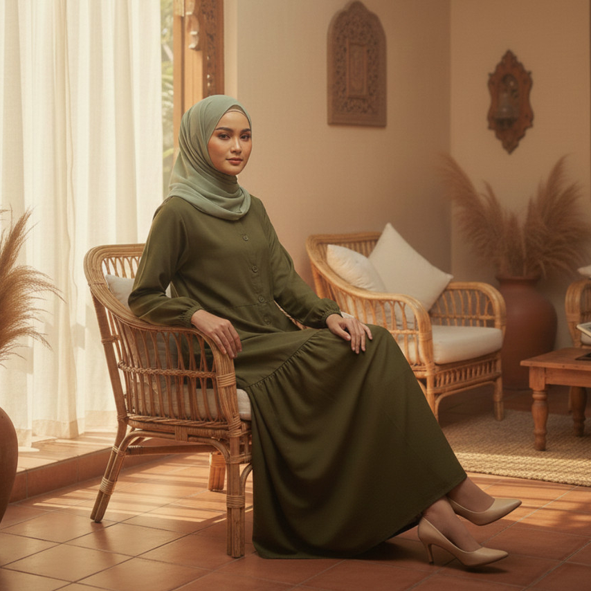 NEW RILLEY - Gamis Davina | Dress Panjang Muslim Wanita