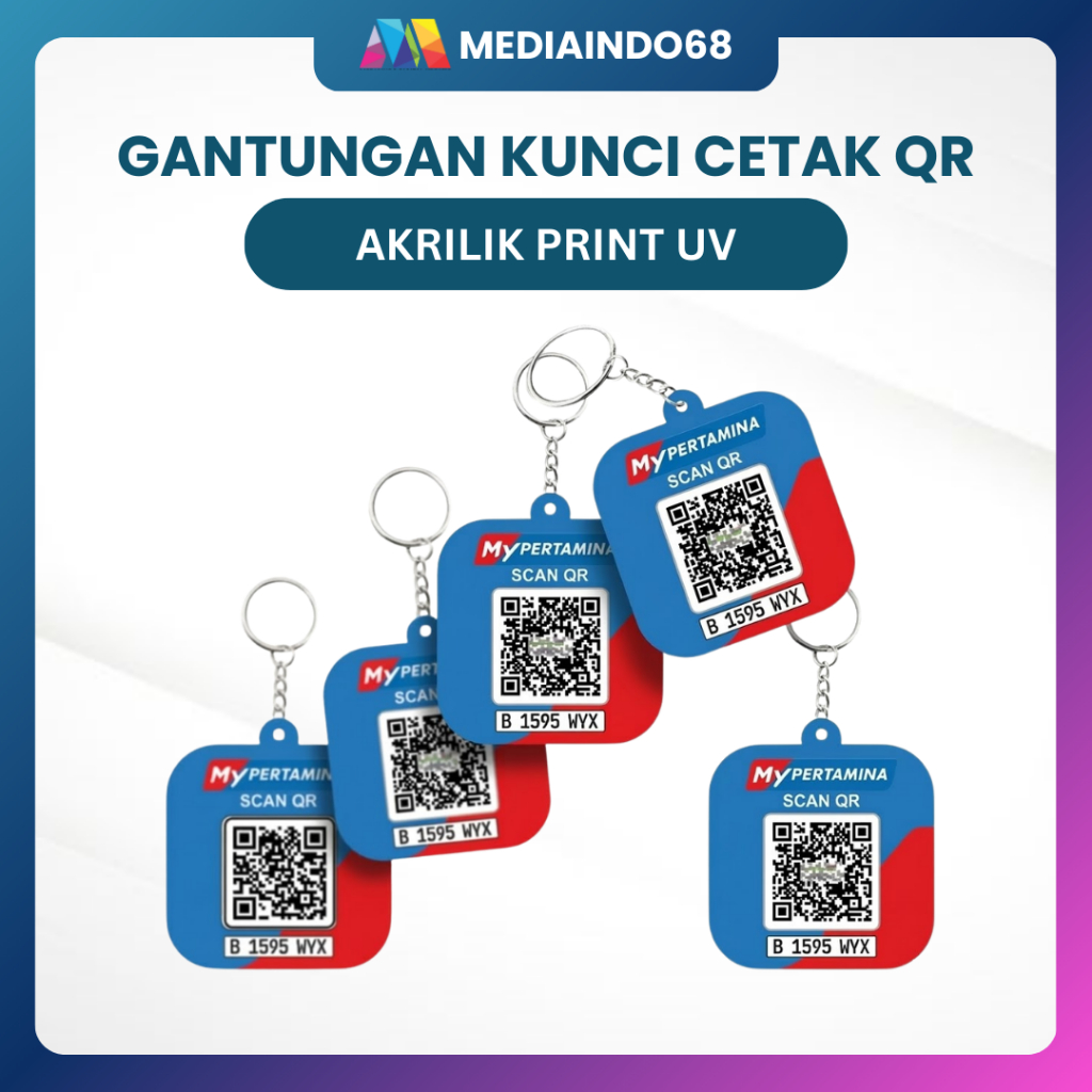 Custom Cetak QR/Barcode BBM MyPertamina Gantungan Kunci Akrilik PRINT UV I Simple-Praktis-Anti Pudar