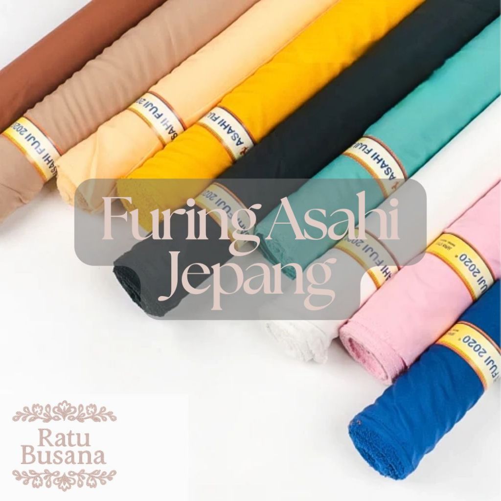 Kain Furing Asahi Jepang Premium Original 100% Super Silk 44" Daleman Bahan Furing ASAHI