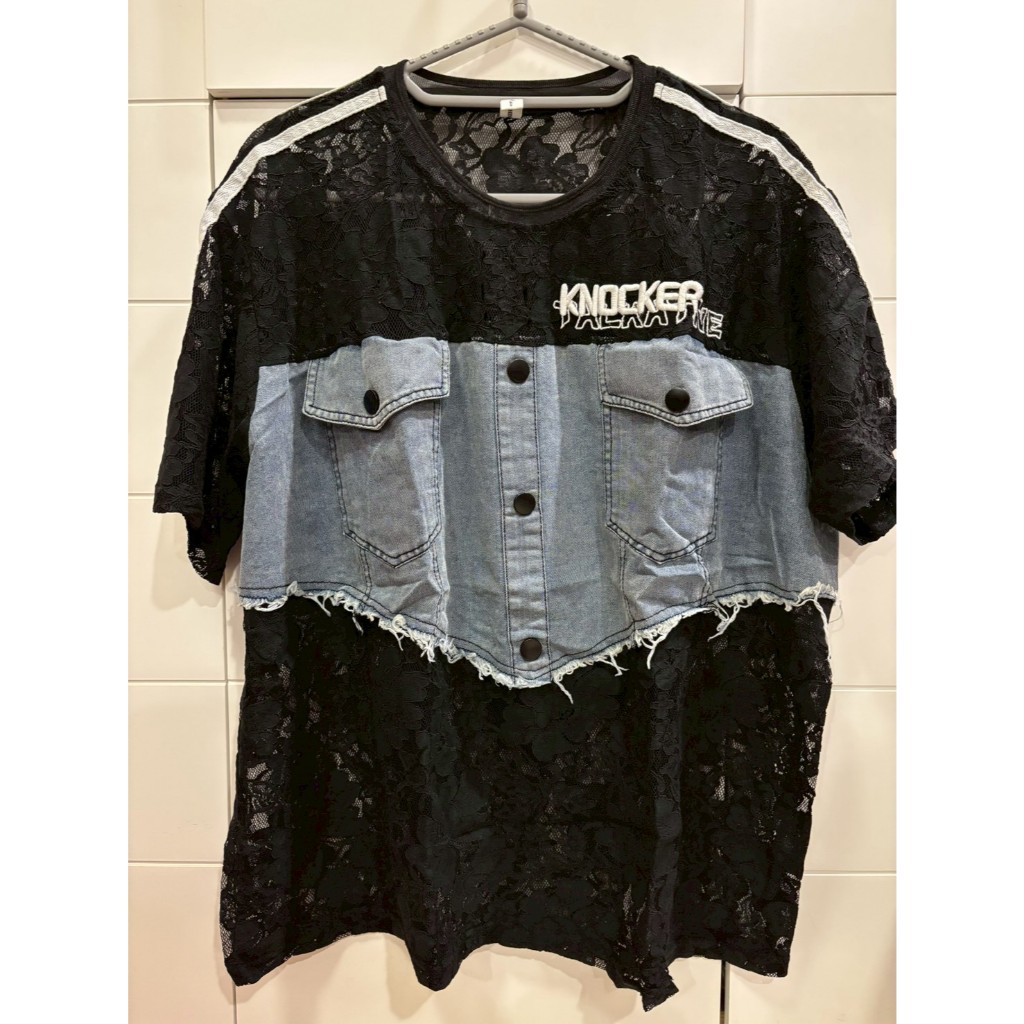 Baju jaring denim wanita pre