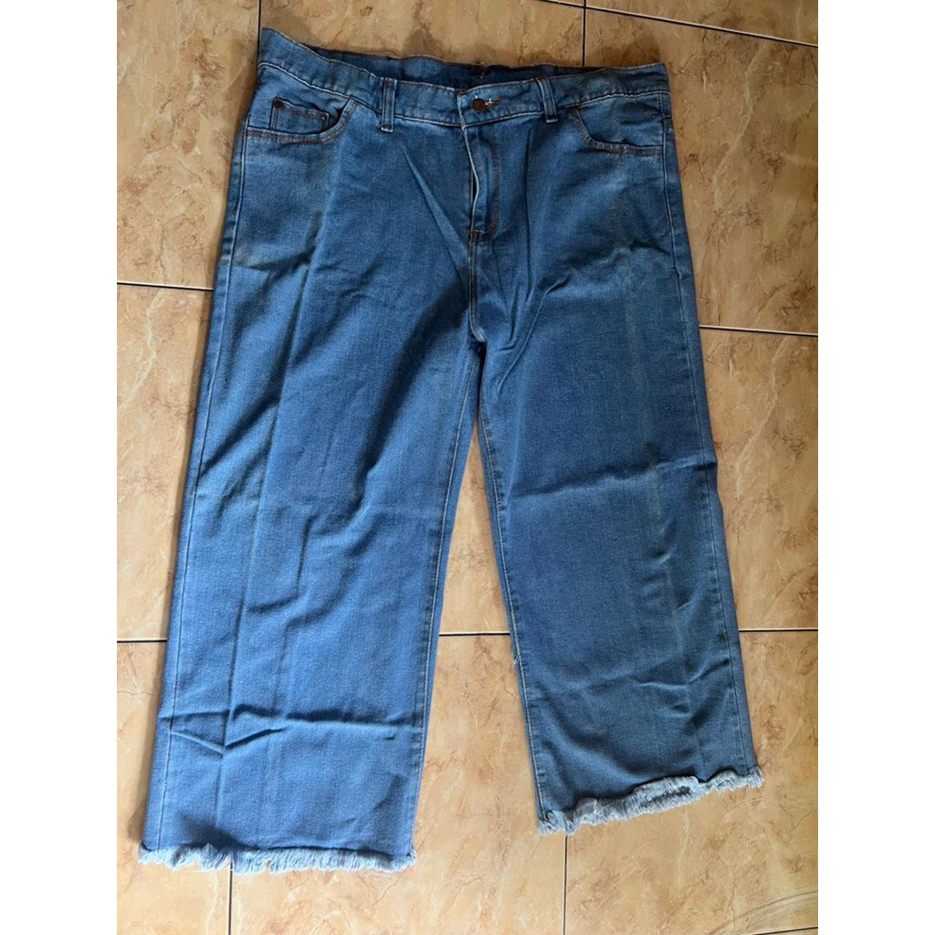 Celana Jeans Kulot Rawis Biru Muda by JOZA Preloved (PL) Pants Panjang