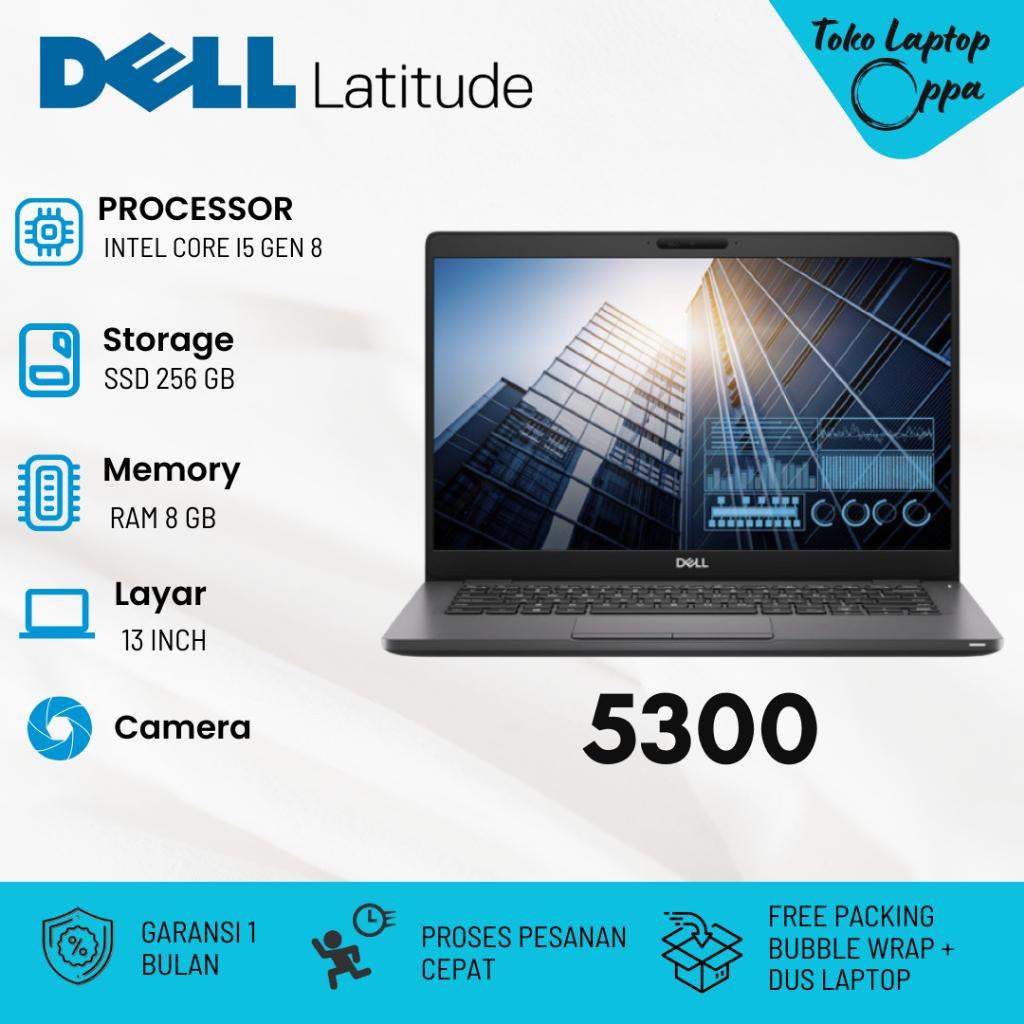 Termurah laptop dell latitude 5300 core i5 gen 8 second bergaransi
