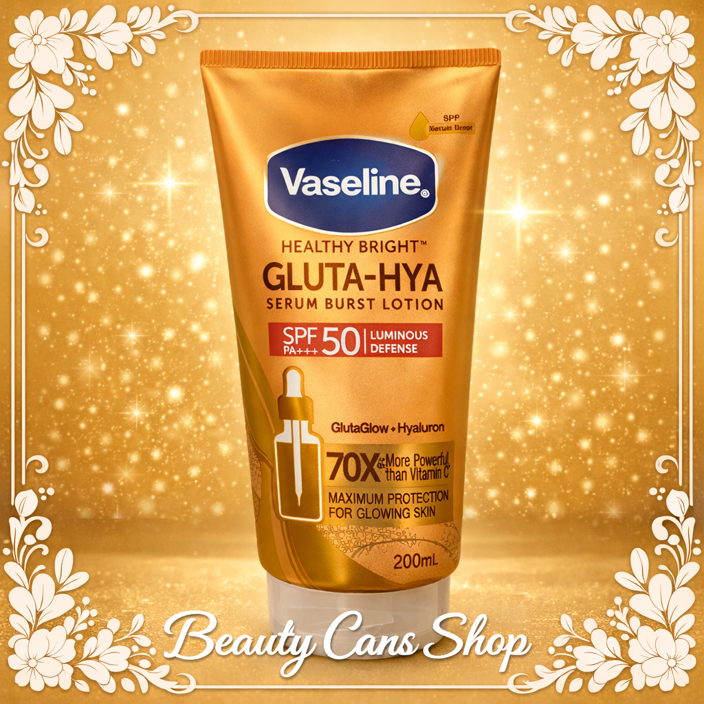Vaseline Gluta-Hya Serum Burst Sunscreen SPF 50 PA+++ 200ml - Body Serum Sunscreen Mencerahkan 200ml