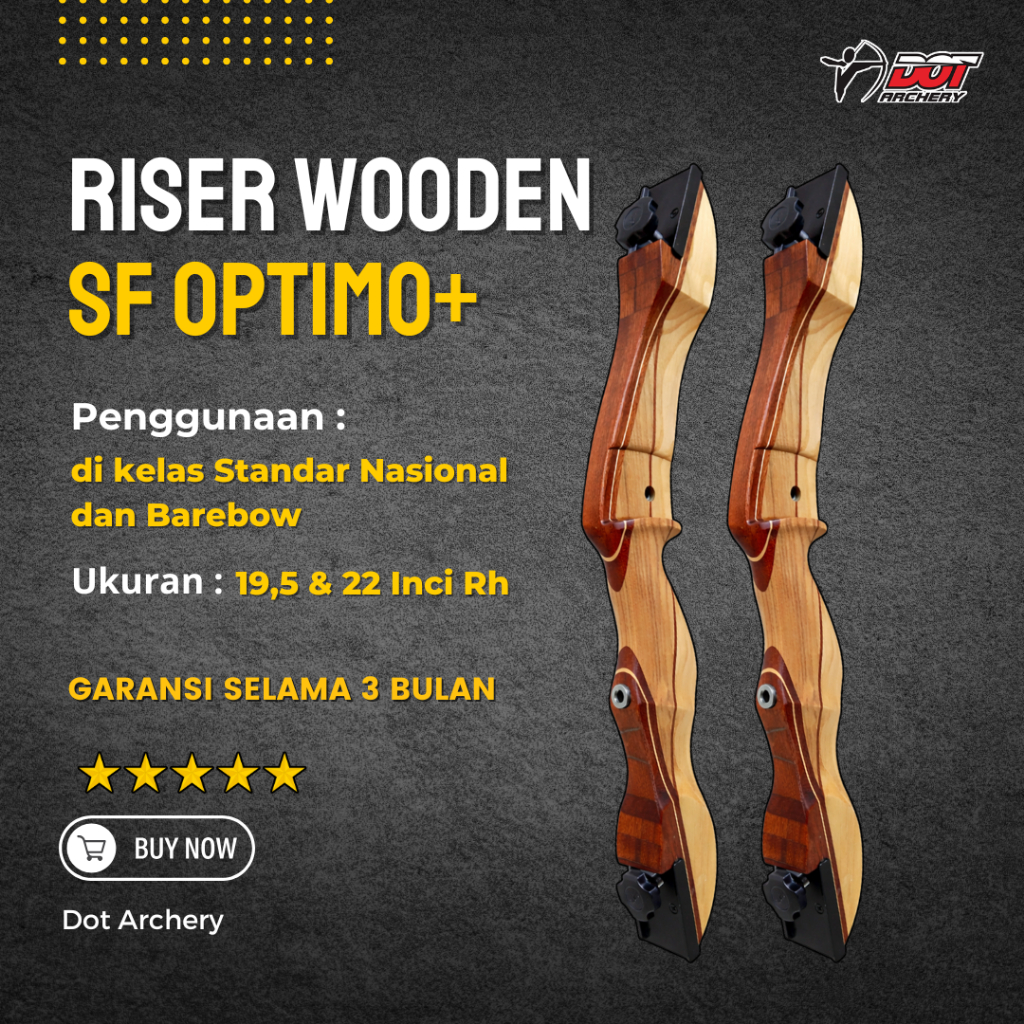 Riser Panahan Wooden | Riser Standar Bow SF optimo+ Win&win Original | Pemula & Atlet