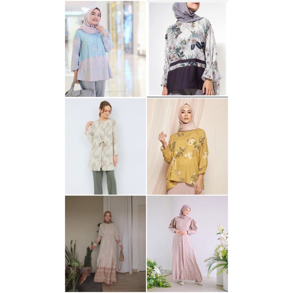 aneka preloved atasan n gamis brand riamiranda, purukambera, aleza, callanda, kheva mauza,dll