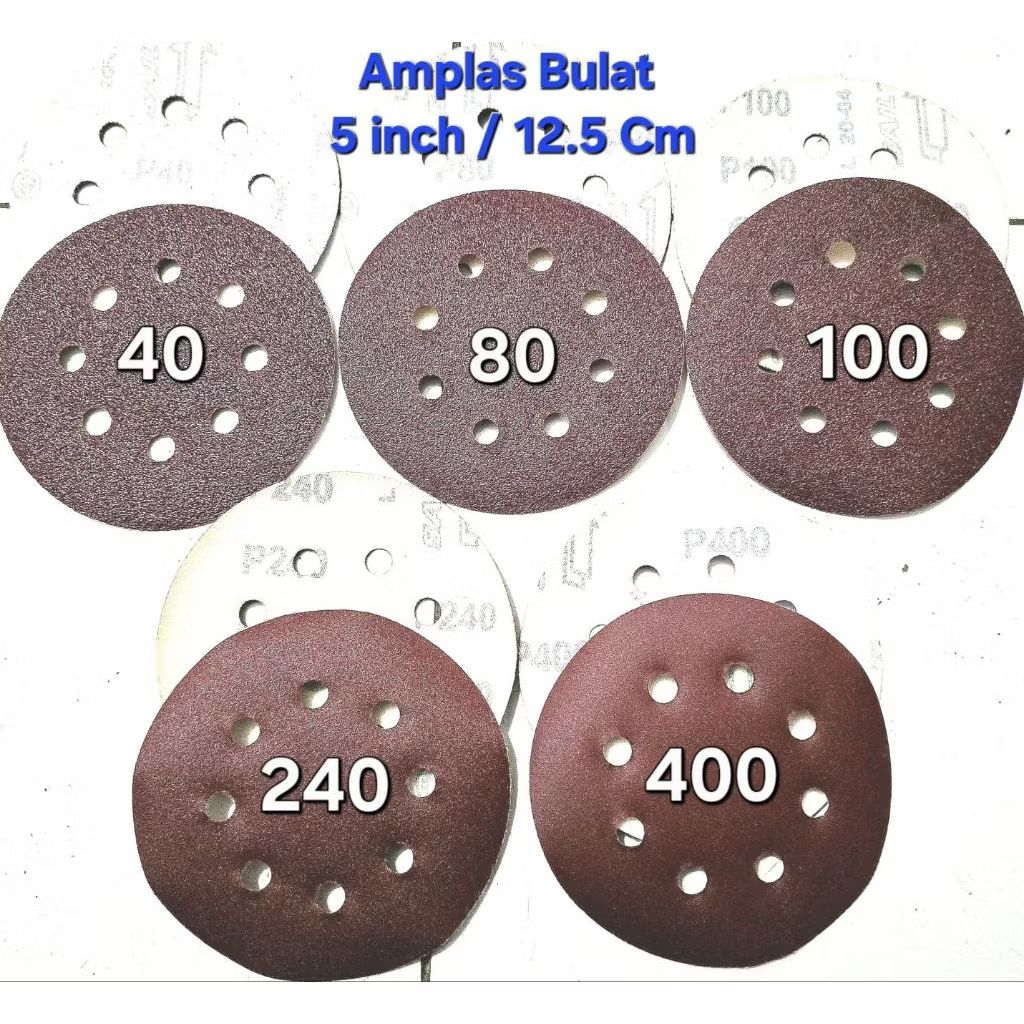 Amplas Bulat Velcro 5 inch