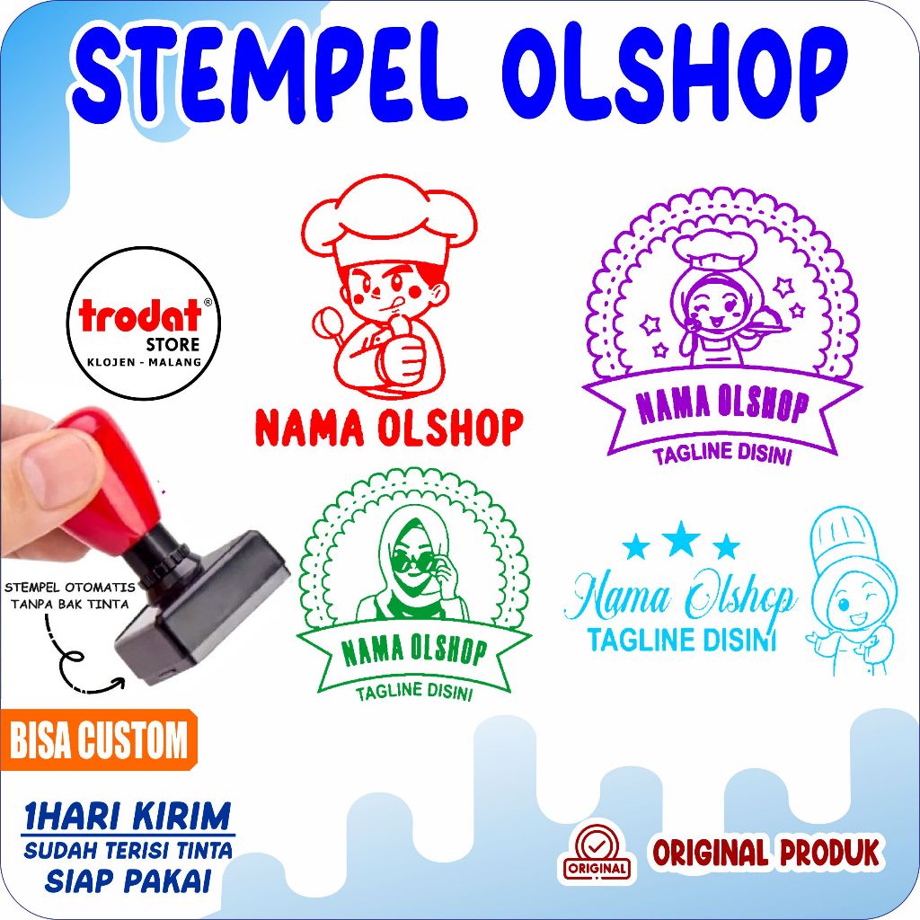Stempel Logo Olshop Custom / Stempel Flash Online Shop / Stempel Olshop Otomatis Siap Pakai