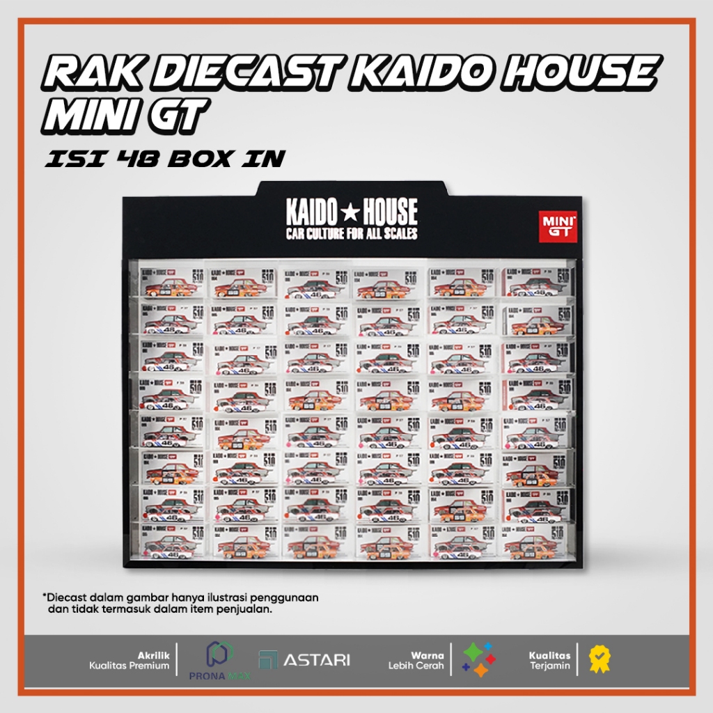 Rak Display Mini GT Akrilik Kaido House isi 48 Box In