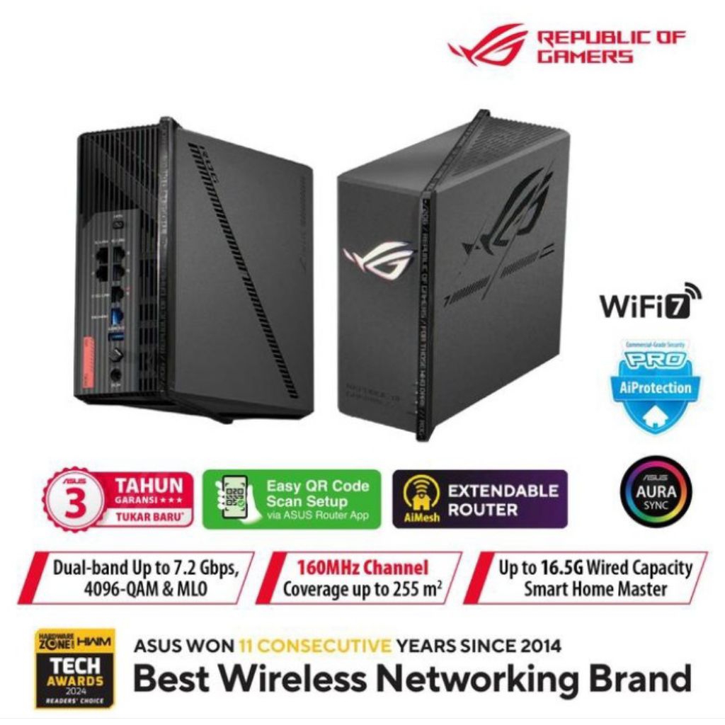 Asus ROG Strix GS-BE7200X Dualband Wifi 7 Gaming Router