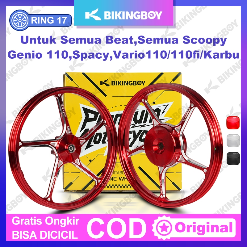 VELG BIKINGBOY RACING CNC VELG Ring17 Uk140/17 & 160/17 Untuk Semua Beat,Scoopy,Genio,Spacy,Vario 11