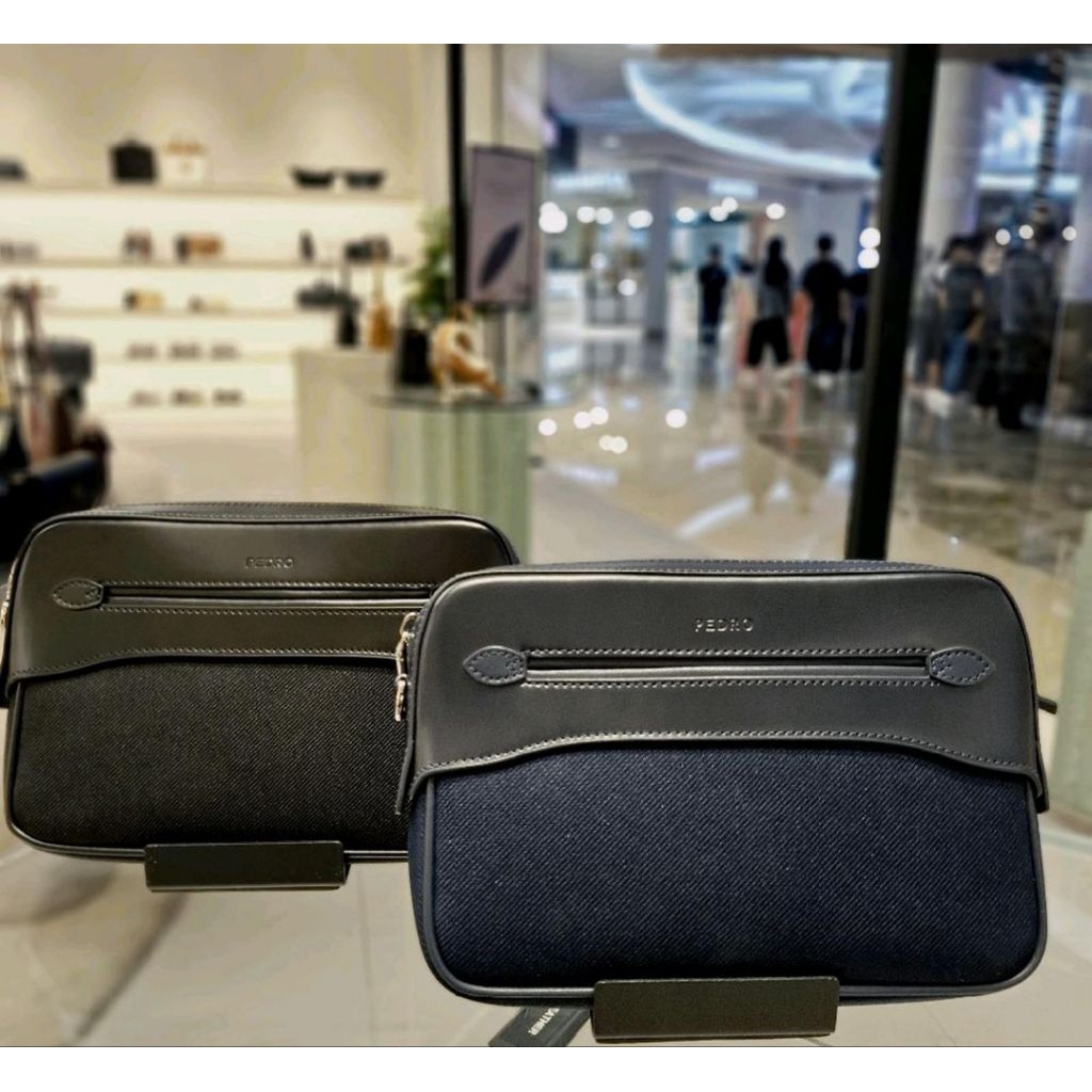 PEDRO Men's Leather Clutch Authentic - Tas Tangan Pria Kulit Asli Cocok untuk Daily & Acara Formal