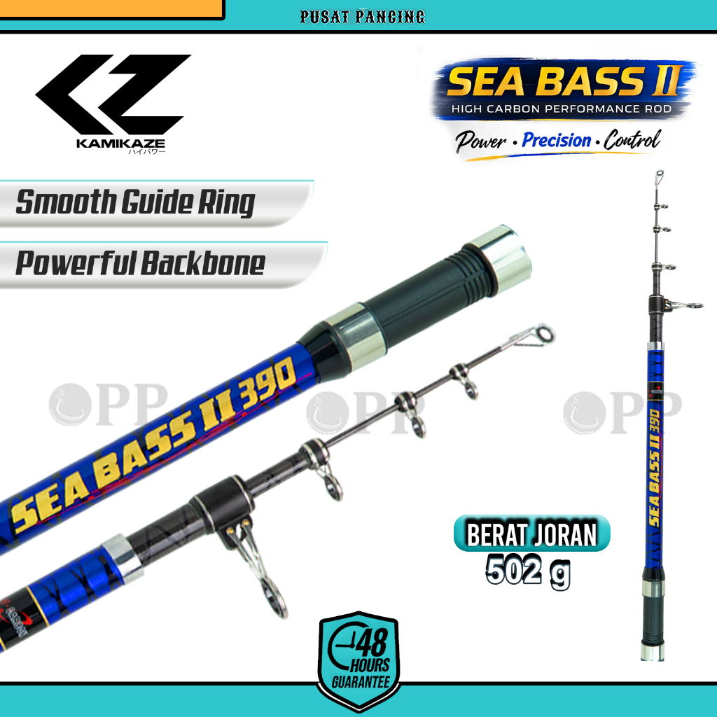KAMIKAZE Joran Pancing Surf SEA BASS II 390 - 450CM High Carbon Blank Premium Reel Seat