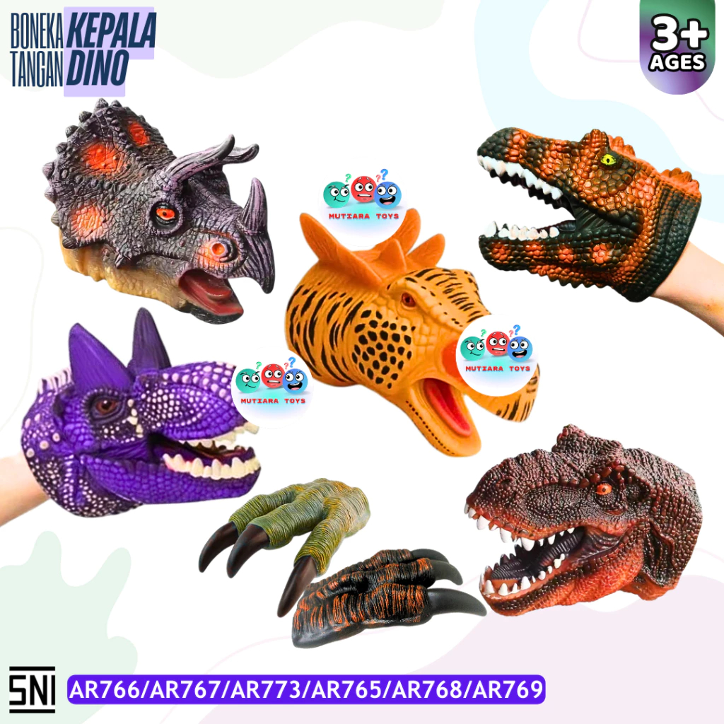 MUTIARATOYS Mainan Boneka Tangan Kepala DINO AR766/767