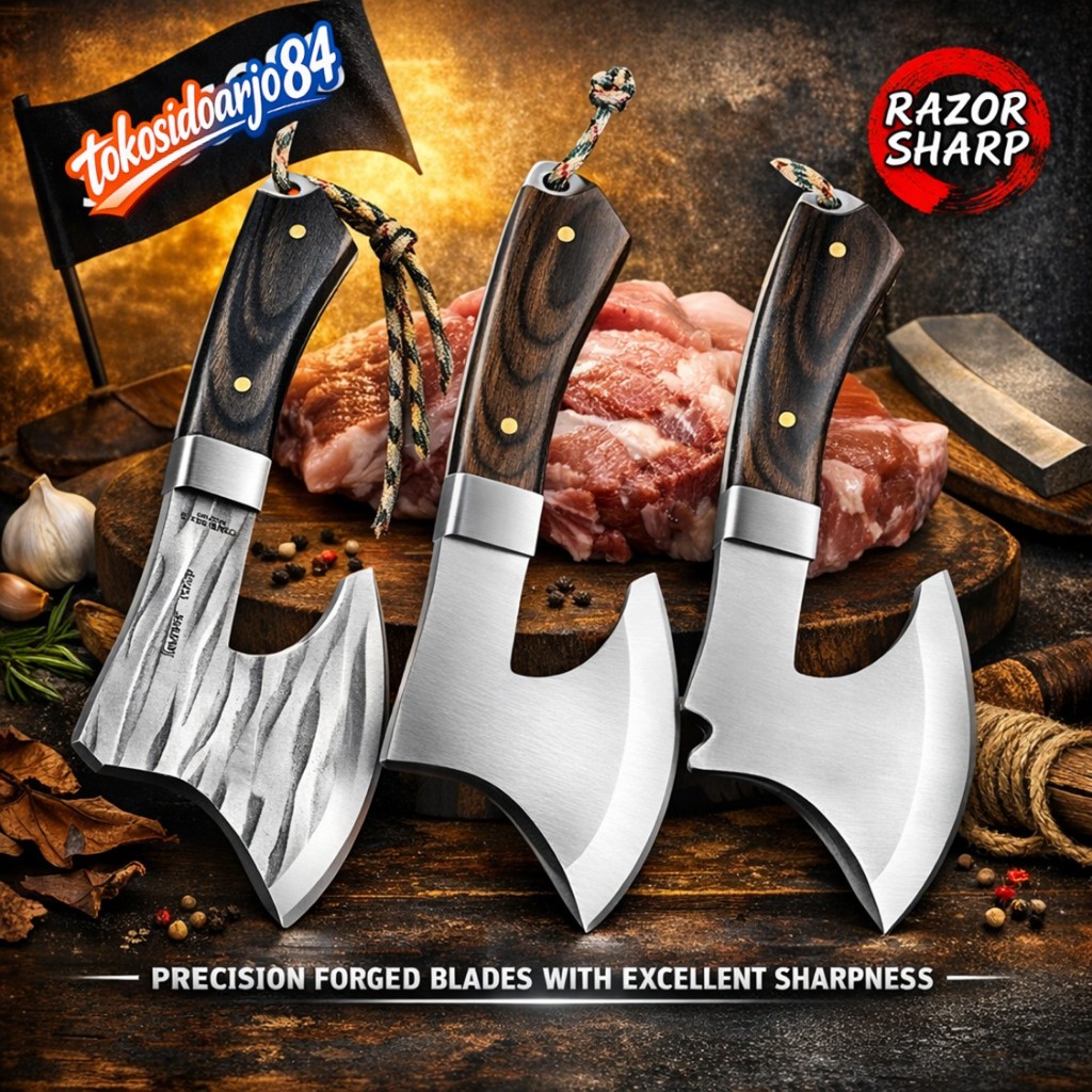 Kapak Pisau Tulang Daging Baja Asli Super Tajam Pisau Dapur Besar