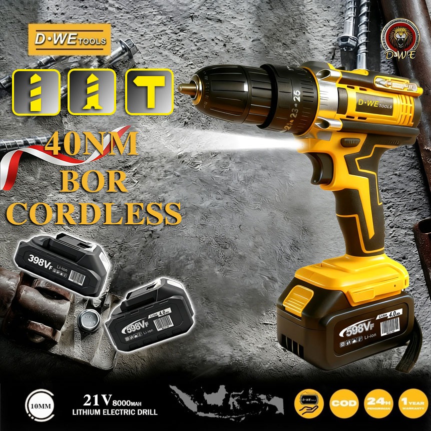 D-WE 1200r/min bor listrik mini bor elektrik bor impact baterai Bor Baterai Bor Listrik Mesin Bor