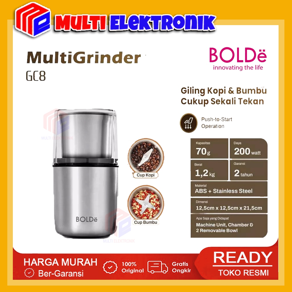 BOLDE MultiGrinder GC8 - Powder Grinder Kopi, Bumbu, Grinder Serbaguna