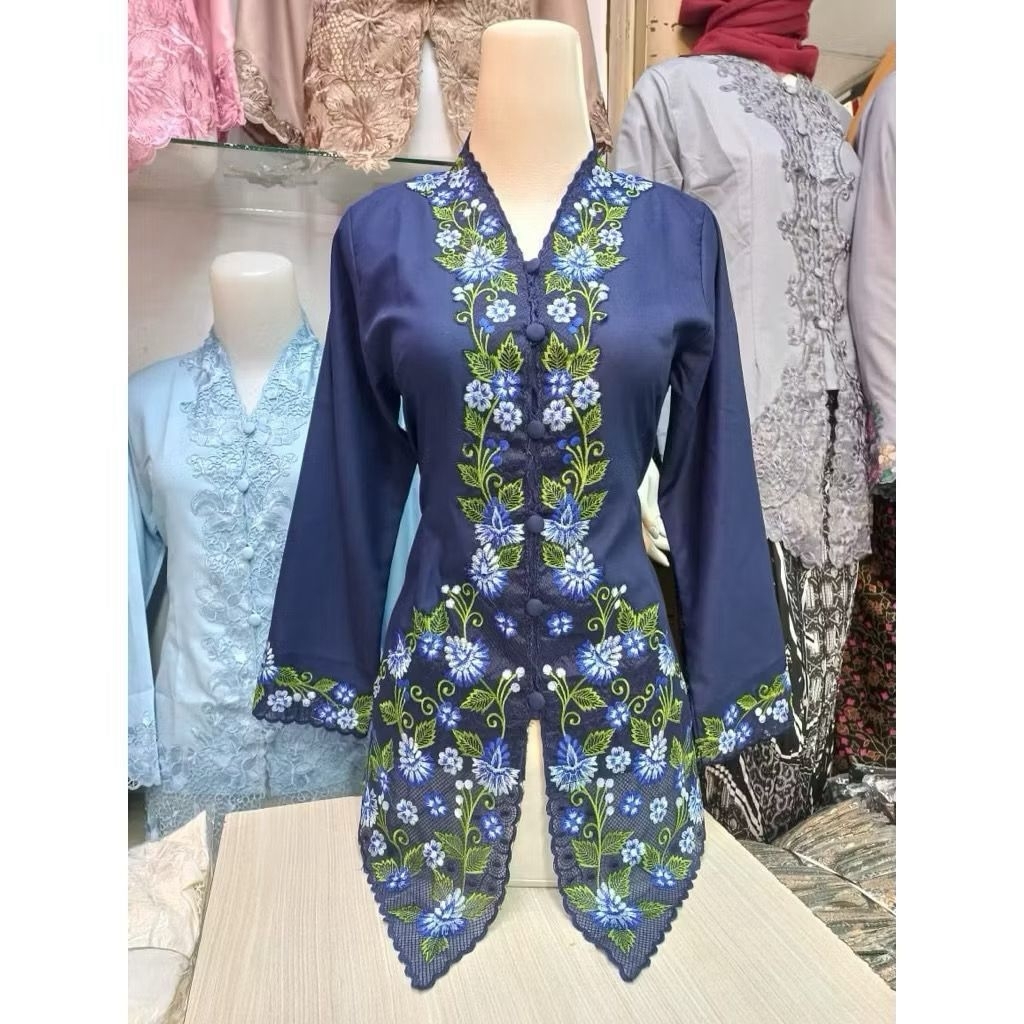 Kebaya encim bordir bunga katun toyobo premium // Atasan kebaya encim bordir // Baju kebaya encim //