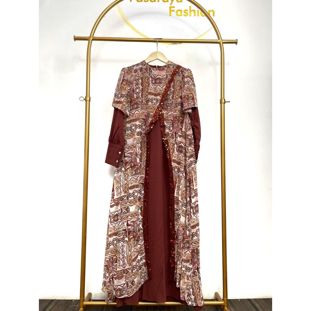 Gamis Rompi Lepas/ Gamis Lebaran/ Gamis Maxi Lengan Panjang Wanita